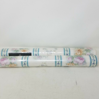 Vintage Imperial Metallic Antique Roses Stripes Wallpaper Rolls Lot of 6 England