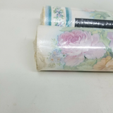 Vintage Imperial Metallic Antique Roses Stripes Wallpaper Rolls Lot of 6 England