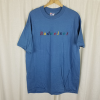 Vintage Budweiser King of Beers Embroidered Rainbow Pride TShirt Mens XL 90s USA