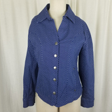 Northstyle Polka Dot Lightweight Denim Chambray Jacket Shacket Womens M Stretch