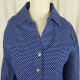 Northstyle Polka Dot Lightweight Denim Chambray Jacket Shacket Womens M Stretch