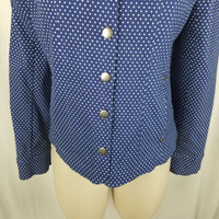 Northstyle Polka Dot Lightweight Denim Chambray Jacket Shacket Womens M Stretch