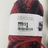 Gala Yarns Mixed Fiber 1.76 ounce Skeins Red Black 520 Sequins Lot of 6