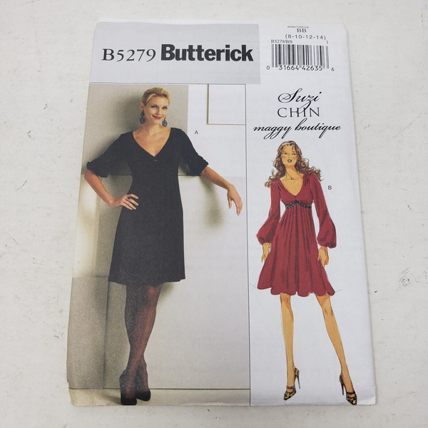 Vintage Butterick B5279 Sewing Pattern Suzi Chin Maggy Boutique Dress 8-10-12-14