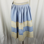 Vintage Cornflower Blue Twirl Swing Skirt Womens XS S MCM Layered Striped Tiered