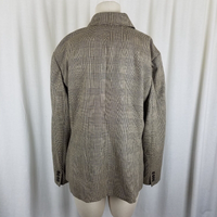Jones New York Country Plaid Silk Wool Jacket Womens 18 Zip Up Placket Front 80s