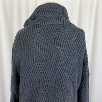 Coldwater Creek Cowl Neck Turtleneck Sweater Womens S Abstract Knit Charcoal