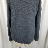 Coldwater Creek Cowl Neck Turtleneck Sweater Womens S Abstract Knit Charcoal