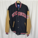 Vintage Starter Wisconsin Badgers Wool Leather Bomber Jacket Letterman Mens XL