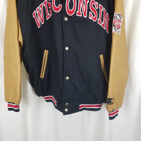 Vintage Starter Wisconsin Badgers Wool Leather Bomber Jacket Letterman Mens XL