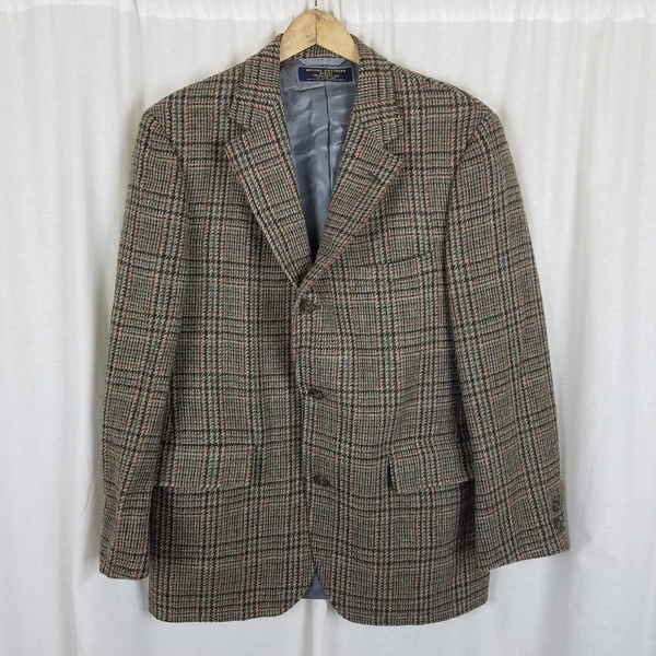 Vintage Brooks Brothers Donegal Tweed Wool Sport Coat Blazer Jacket Mens 40