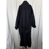 Vintage Rupp & Taureck Couture Leather Alpaca Wool Fur Maxi PeaCoat Womens 40 XL