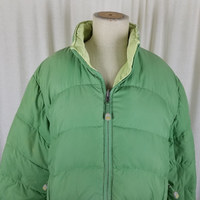 Vintage LL Bean 80s Reversible Down Puffer Ski Winter Parka Jacket Womens L