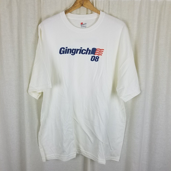 Newt Gingrich for President 2008 Campaign TShirt Mens 2XL Hanes Authentic Cotton