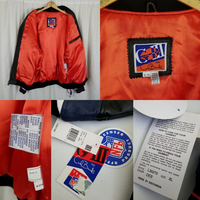 Vintage GG-III Carl Banks Denver Broncos Leather Bomber Jacket Mens XL Patch 90s