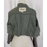 Anthropologie Mystree Cropped Military Band Jacket Blazer Womens M Olive Green