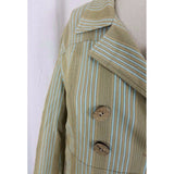 Tyler Boe Double Breasted Pinstripe Military Peacoat Jacket Blazer Coat Womens 8