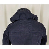 Hollister Hooded Full Zip Up Cotton Canvas Lightweight Jacket Womens M Navy Blue