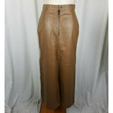 Lew Magram Long Maxi Peasant Prairie Boho Patchwork Leather Skirt Womens 6 Brown