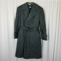 Military Issue Army Serge Green Wool Overcoat AG-44 Peacoat Trench Coat Mens 38S