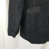 Vintage DuMont Paisley Collar Black Western Blazer Jacket Sportcoat Mens 46R USA