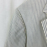 David Wood Southwick Blue Seersucker Pinstripe Blazer Sport Coat Jacket Mens 47