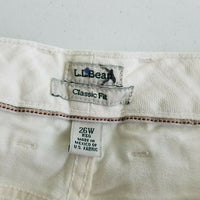 LL Bean 1912 Classic Fit White Denim Jeans Womens 26W NWT Plus Size Sea Salt