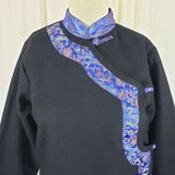 Changsan Mandarin Collar Wool Silk Jacket Asian Frog Closures Womens S Nepal VTG