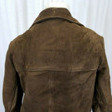 Vintage Brown Brushed Leather Jacket Blazer Insulated Fur Lined Womens 8 Suede