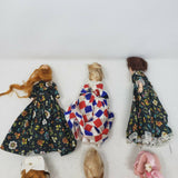 Vintage Mid Century Dolls 7 in Jester Victorian Ball Gowns Lot of 6 Sleepy Eyes