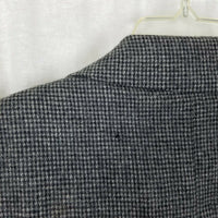 Bruce Hunt Black & White Checked Wool Peacoat Polo Coat Mens L Vintage 80s VTG