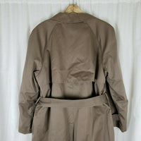 Vtg Christopher Hayes Belted Trench Coat Mens 40 R Removable Insulated Fur Liner