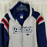 Vintage Reebok NFL New England Patriots Full Zip Up Hoodie Sweater Jacket Mens S