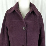 LL Bean Wool Mottled Peacoat Equestrian Riding Bard Barn Coat Womens XSP Maroon