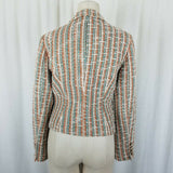 LL Bean Signature Boucle Textured Woven Cotton Wool Blazer Jacket Womens 6