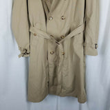 Bradley Jons Insulated Double Breasted Belted Trench Coat Mens 42 Wool Lined Tan