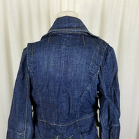 Speedway Luxury Designer Cropped Denim Jean Jacket Womens L Avant Garde Artsy