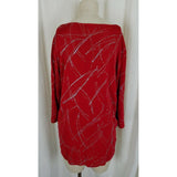 Vintage The Chicks in the Back Room Stretch Top Tunic Shirt Womens L Red Glitter