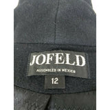 Vintage Jofeld Petites Forstman Winter Wool Pea coat Womens 12P Leather Accents