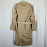 Misty Harbor Insulated Double Breasted Belted Trench Coat Mens 40L Zip Out Liner