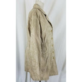 J.Jill Canvas Cotton Embroidered Pleated Fit & Flare Riding Jacket Coat Womens M