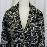 Weavz Felted Wool Cotton Embellished Jacket Womens M Artsy Art to Wear Black