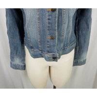 Riders Copper Collection Factory Distressed Jean Denim Trucker Jacket Womens M