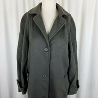 Cassidy Army Green Wool Long Maxi Peacoat Dress Coat Womens 8 Hand Tailored USA