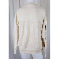 Magic Threads California Knit Golfer Ribbed Sweater Pullover Mens M White USA