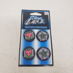 Vintage Cool Gear Rubber Buttons Stars & Hearts 1999 Cool Groovy