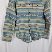 Lucky Brand Southwestern Navajo Print Chamois Flannel Shirt Jacket Mens M