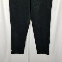 Talbots Classic Side Zip Black Velvet Brushed Cotton Pants Womens 16 Flat Front