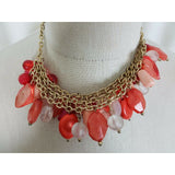 Resin Statement Dangle Charm Bib Cluster Chunky BEADED NECKLACE Faceted Jewels