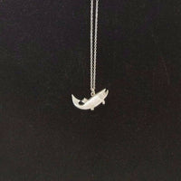 Salmon Wide Mouth Bass Fish Pewter Silver Chain Necklace Pendant Charm Jewelry